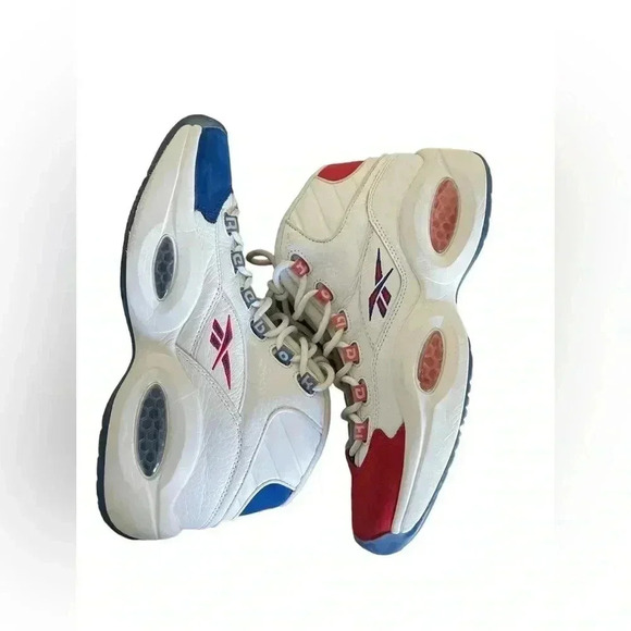 Reebok Question Mid J Double Cross Basketball Shoes Allen Iverson Size 8 - Picture 1 of 9